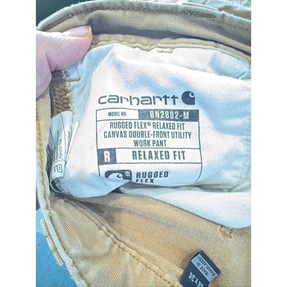 Carhartt 102802 Double Knee Carpenter Pants Mens 38x34 Brown Duck Utility Work‎